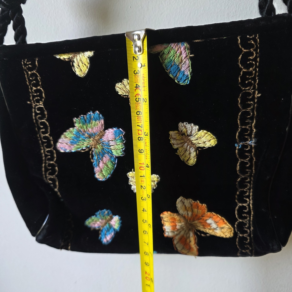 Velvet Butterfly Rope Festival Vintage 70s Bag - Picture 6 of 6
